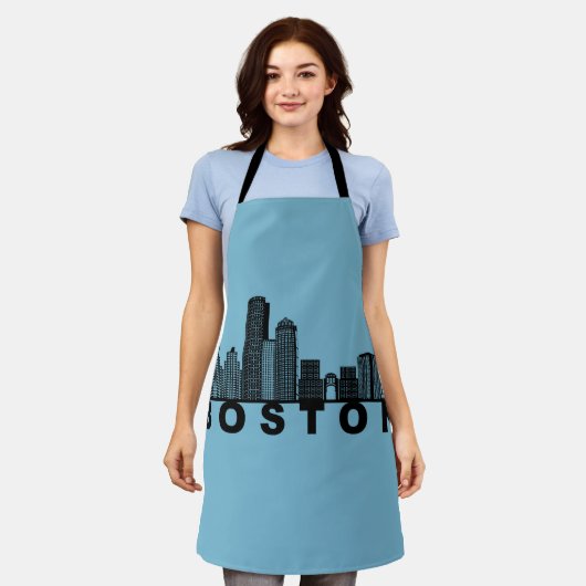 Boston Skyline Silhouette  Schort (Gedragen)