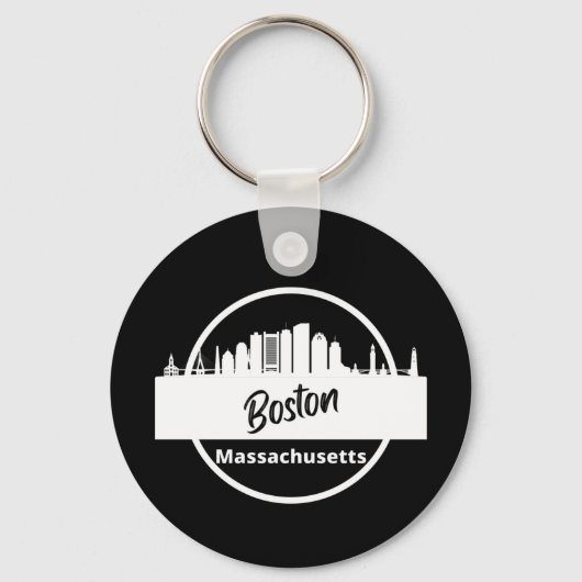 Boston Skyline Silhouette Sleutelhanger (Voorkant)