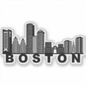Boston Skyline Silhouette Sticker (Voorkant)