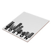 Boston Skyline Silhouette  Tegeltje (Zijkant)