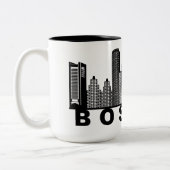 Boston Skyline Silhouette  Tweekleurige Koffiemok (Links)
