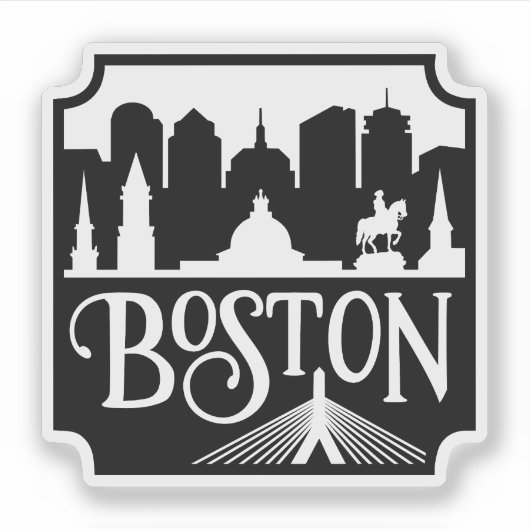 Boston Skyline Sticker (Voorkant)