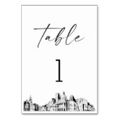 Boston Skyline tafelnummer 3.5x5 Kaart (Achterkant)