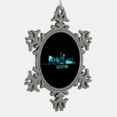 Boston Skyline Tin Sneeuwvlok Ornament (Links)