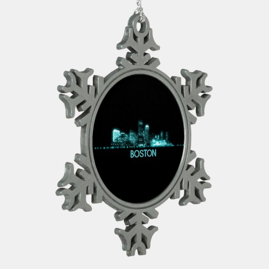 Boston Skyline Tin Sneeuwvlok Ornament (Links)