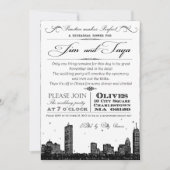 Boston skyline trouwuitnodiging kaart (Voorkant)