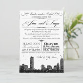 Boston skyline trouwuitnodiging kaart (Staand voorkant)