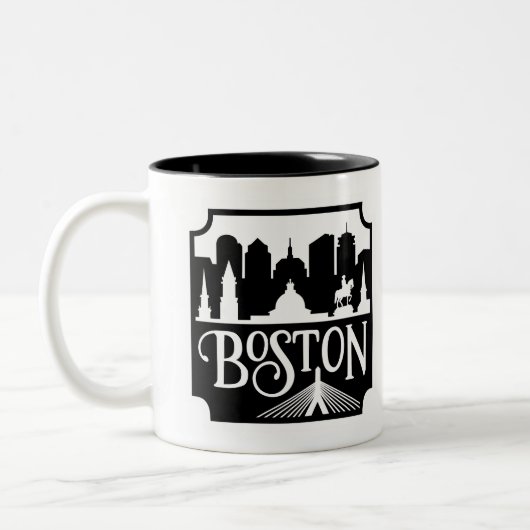 Boston Skyline Tweekleurige Koffiemok (Links)