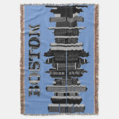 Boston Skyline Typografie Deken (Voorkant Verticaal)