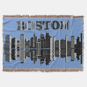 Boston Skyline Typografie Deken