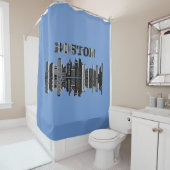 Boston Skyline Typografie Douchegordijn (In situ)