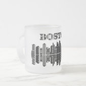 Boston Skyline Typografie Matglas Koffiemok (Voorkant links)