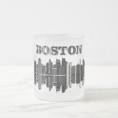 Boston Skyline Typografie Matglas Koffiemok (Center)