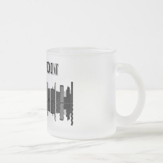 Boston Skyline Typografie Matglas Koffiemok (Rechts)