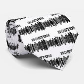 Boston Skyline Typografie Stropdas (Opgerold)