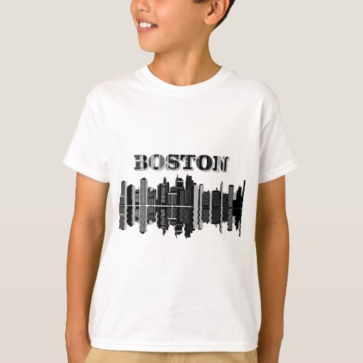 Boston Skyline Typografie T-shirt (Voorkant)