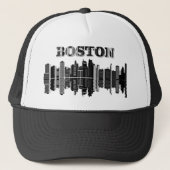 Boston Skyline Typografie Trucker Pet (Voorkant)