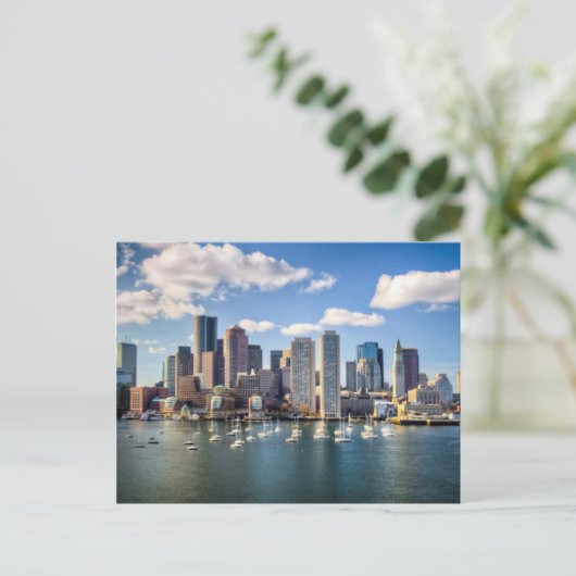Boston skyline van waterfront briefkaart (Staand voorkant)