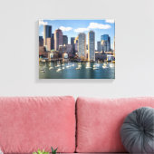 Boston skyline van waterfront canvas afdruk (Insitu (Woonkamer))