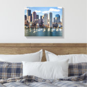 Boston skyline van waterfront canvas afdruk (Insitu (Slaapkamer))