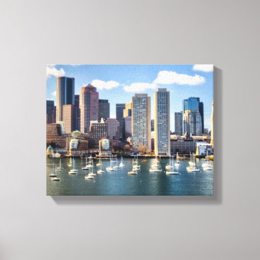Boston skyline van waterfront canvas afdruk (Voorkant)