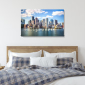 Boston skyline van waterfront canvas afdruk (Insitu (Slaapkamer))