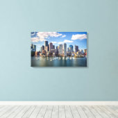 Boston skyline van waterfront canvas afdruk (Insitu (Houten vloer))
