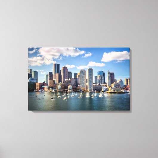 Boston skyline van waterfront canvas afdruk (Voorkant)