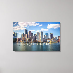 Boston skyline van waterfront canvas afdruk