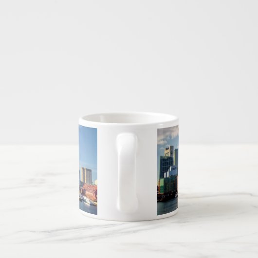 Boston skyline van waterfront espresso kop (Achterkant)