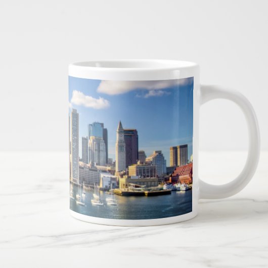 Boston skyline van waterfront grote koffiekop (Rechts)
