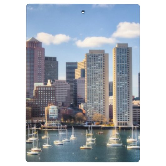 Boston skyline van waterfront klembord (Achterkant)