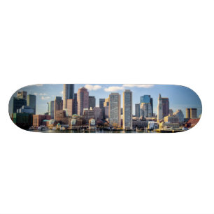 Boston skyline van waterfront persoonlijk skateboard