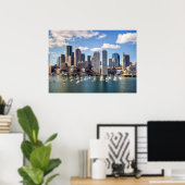 Boston skyline van waterfront poster (Thuiskantoor)