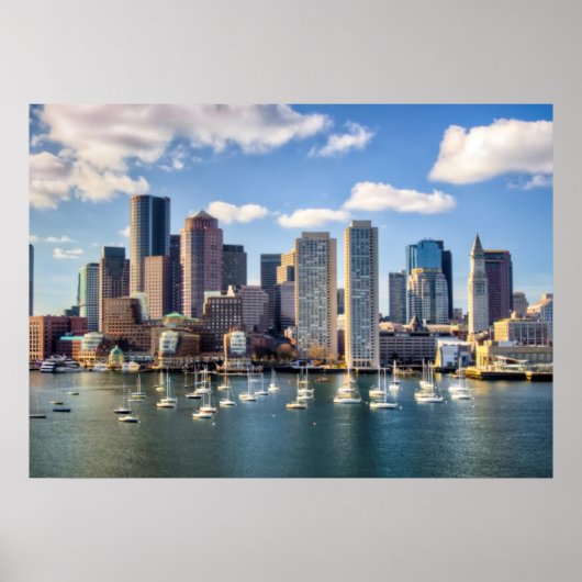 Boston skyline van waterfront poster (Voorkant)
