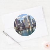 Boston skyline van waterfront ronde sticker (Envelop)