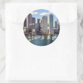 Boston skyline van waterfront ronde sticker (Tas)