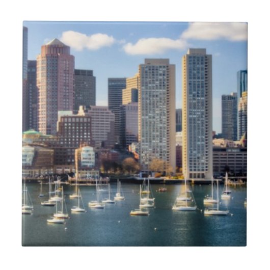 Boston skyline van waterfront tegeltje (Voorkant)