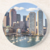 Boston skyline van waterfront zandsteen onderzetter (Voorkant)