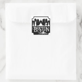 Boston Skyline Vierkante Sticker