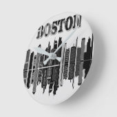 Boston Skyline Wall Clock Ronde Klok (Hoek)