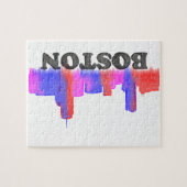 Boston Skyline waterverf Legpuzzel (Horizontaal)