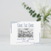 Boston Skyline Wedding Save the Date Briefkaart (Staand voorkant)