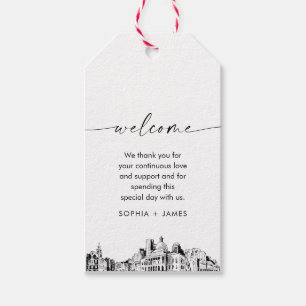 Boston Skyline Wedding Welcome Bag Label Cadeaulabel