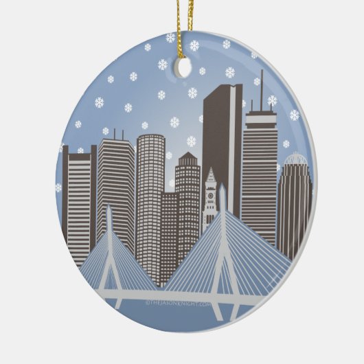 Boston Snowflakes Keramisch Ornament (Links)