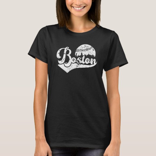 Boston Souvenir Massachusetts Skyline Hometown T-shirt (Voorkant)