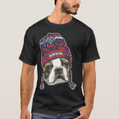 Boston Sports Terrier Red Beanie T-shirt (Voorkant)