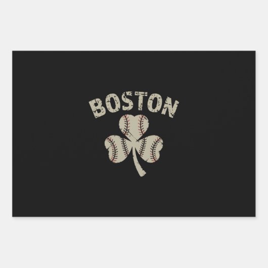 Boston St. Patrick's Day Irish Shamrock Inpakpapier Vel (Voorkant)