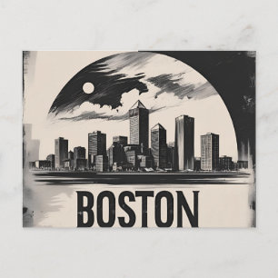 Boston stads silhouet – modern minimalistisch stad briefkaart