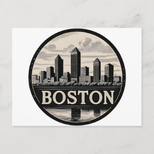 Boston stads silhouet – modern minimalistisch stad briefkaart